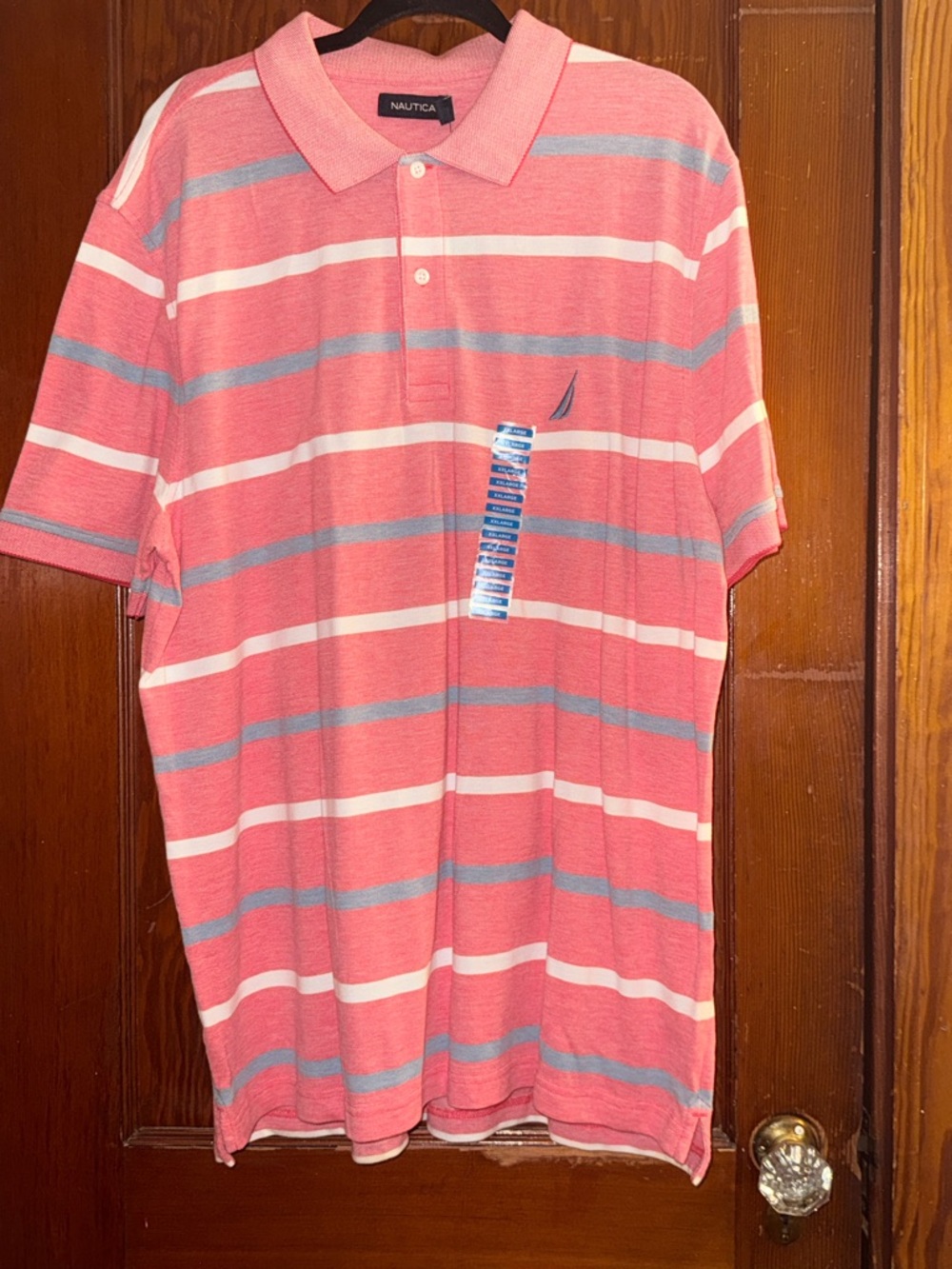 Nautica Striped Polo XXL NWT Rose Coral Classic Fit